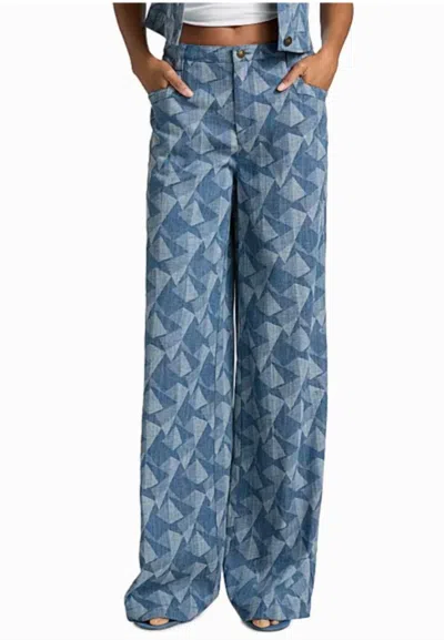 Ramy Brook Leo Pant In Geo Denim In Blue