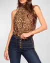 Ramy Brook Lilla Animal Print Halter Top In Animal Stripe