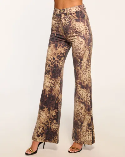 Ramy Brook Leopard Tyra High Waisted Flare Jean In Leopard Denim