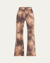 Ramy Brook Leopard Tyra High Waisted Flare Jean In Leopard Denim
