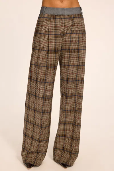Ramy Brook Leslie Plaid Tailored Pant In Plaid Combo
