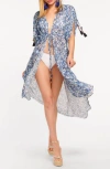 Ramy Brook Lessie Sequin Embellished Cover-up Dress In Spring Navy Multi