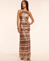 Ramy Brook Lester Chevron Sequin Halter Gown In Brown