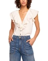 Ramy Brook Lettie Ruffle Button-front Blouse In Ivory