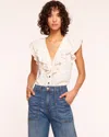 Ramy Brook Lettie Ruffle Button-front Blouse In Ivory
