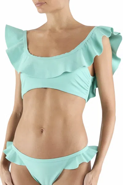 Ramy Brook Letty Bikini Top In Seaglass In Blue