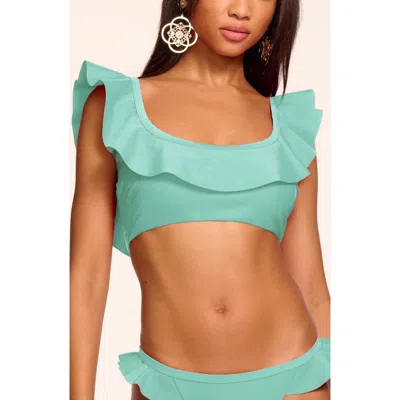 Ramy Brook Letty Ruffle Bikini Top In Green