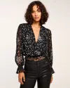 Ramy Brook Levi Dot Semi-sheer Blouse In Magenta Dot