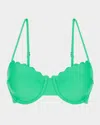 Ramy Brook Leyla Scallop Bikini Top In Palm Green