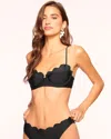 Ramy Brook Leyla Scalloped Underwire Bikini Top In Black