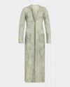Ramy Brook Liana Metallic Knit Crochet Duster In Gray