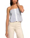 Ramy Brook Liberty Strapless Embellished Top In Blue Stripe