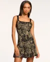 Ramy Brook Lidia Knit Sleeveless Mini Dress In Gold Leopard