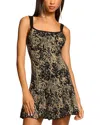 Ramy Brook Lidia Knit Sleeveless Mini Dress In Gold Leopard