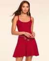 Ramy Brook Lidia Rib Knit A-line Mini Dress In Red