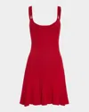 Ramy Brook Lidia Rib Knit A-line Mini Dress In Red
