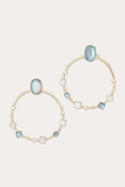Ramy Brook Lila Gemstone Hoops In Mother Pearl