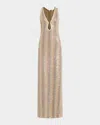 Ramy Brook Lilia Chevron Sequin Maxi Dress