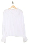 Ramy Brook Lilian Ruffle Eyelet Top In Ivory