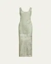 Ramy Brook Liliana Embroidered Crochet Midi Dress In Gray