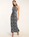 Ramy Brook Liliane Sequin Halter Gown In Black Swirl