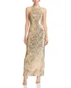 Ramy Brook Liliane Sequined Gown In Gold Swirl