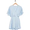 Ramy Brook Lillie Flutter Sleeve Dress In Blue