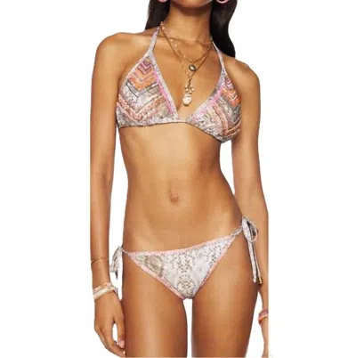 Ramy Brook Lilo Python Snake Print Embroider Embellished Bikini Set In Neuco In Multi