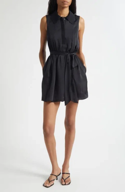 Ramy Brook Lina Sleeveless Belted Minidress In Black