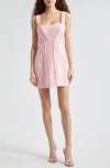 Ramy Brook Linda Exposed Seam Sheath Minidress In Pink Tulip