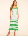 Ramy Brook Lindsay Colorblock Crochet Maxi Dress In Green Colorblock