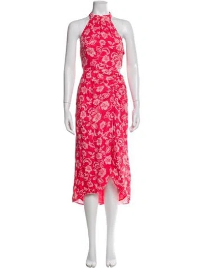 Pre-owned Ramy Brook Linen Long Dress In Orange