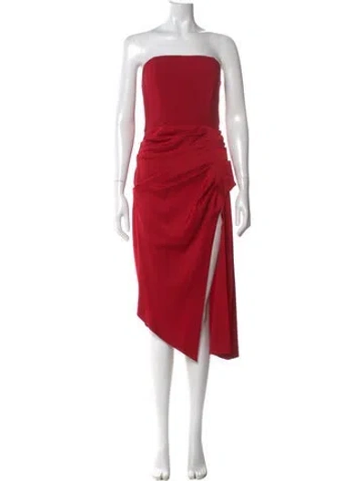 Pre-owned Ramy Brook Linen Midi Length Dress W/ Tags In Red