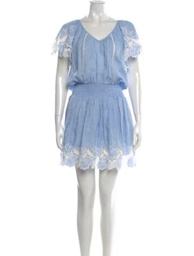 Pre-owned Ramy Brook Linen Mini Dress In Blue