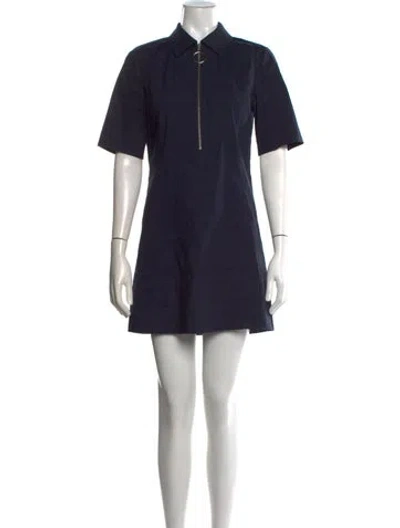 Pre-owned Ramy Brook Linen Mini Dress In Blue