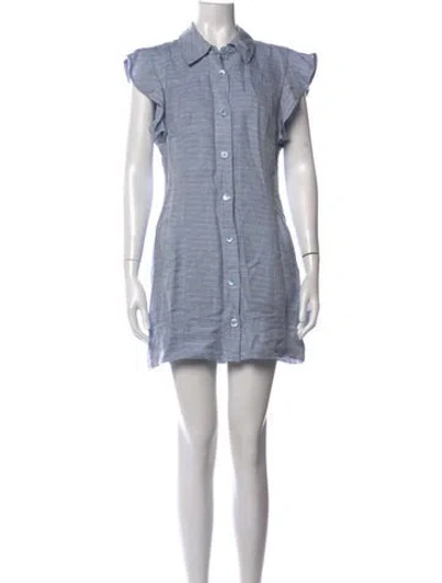 Pre-owned Ramy Brook Linen Mini Dress In Blue