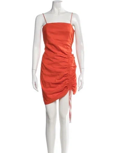 Pre-owned Ramy Brook Linen Mini Dress In Orange