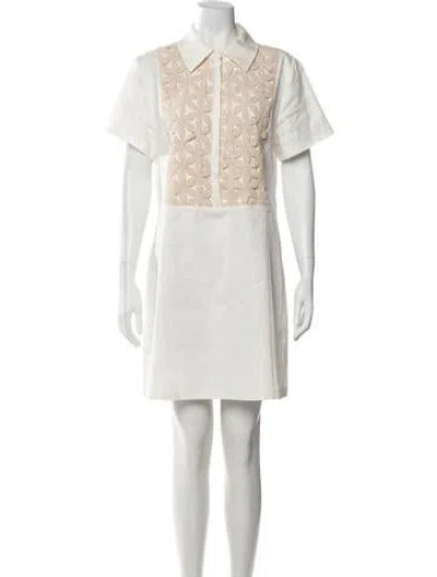 Pre-owned Ramy Brook Linen Mini Dress In White