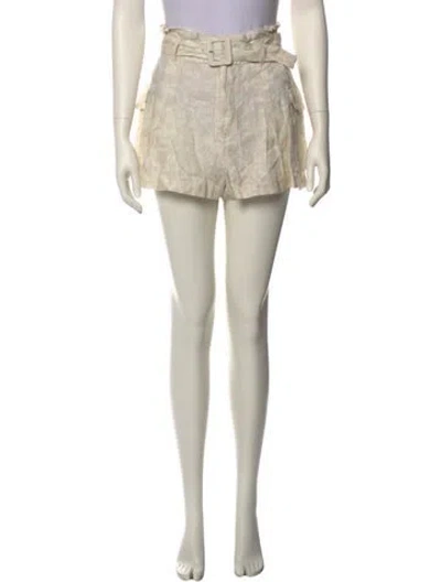 Pre-owned Ramy Brook Linen Mini Shorts In Neutral