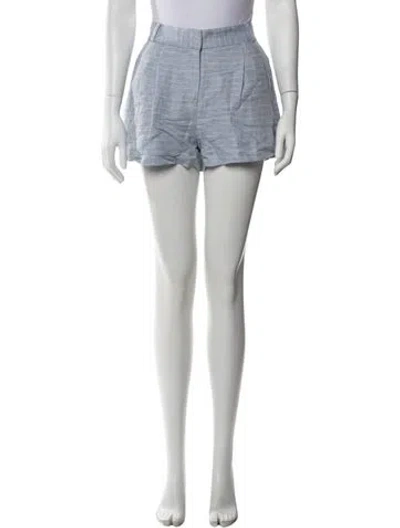 Pre-owned Ramy Brook Linen Mini Shorts W/ Tags In Blue