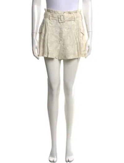 Pre-owned Ramy Brook Linen Mini Shorts In Yellow
