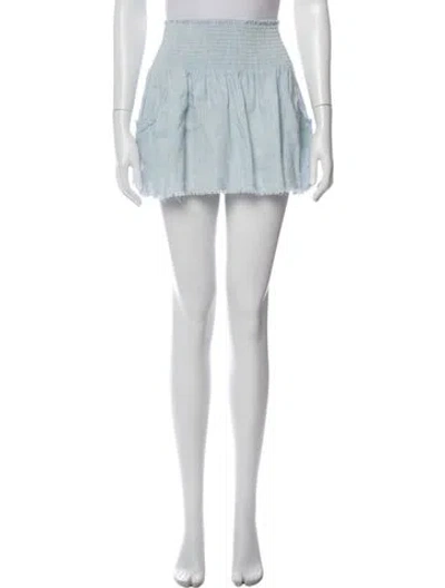 Pre-owned Ramy Brook Linen Mini Skirt In Blue