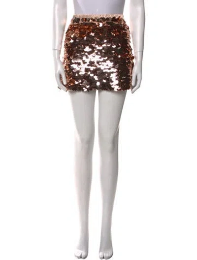 Pre-owned Ramy Brook Linen Mini Skirt In Brown