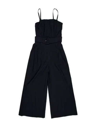 Pre-owned Ramy Brook Linen Square Neckline Jumpsuit In Blue