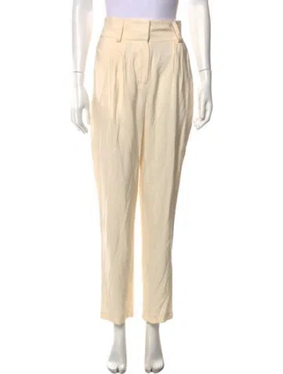 Pre-owned Ramy Brook Linen Straight Leg Pants In Neutrals