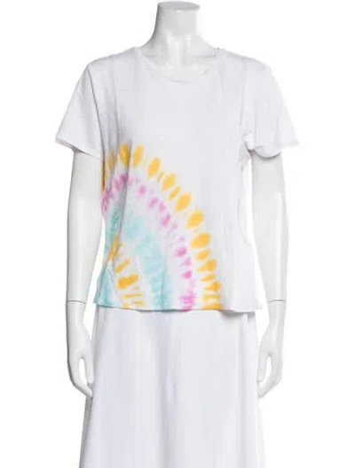 Pre-owned Ramy Brook Linen Tie-dye Print T-shirt W/ Tags In White