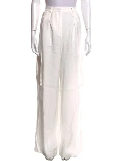 Pre-owned Ramy Brook Linen Wide Leg Pants In White