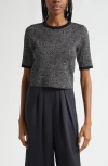 Ramy Brook Lira Jacquard Short Sleeve Knit Top In Black