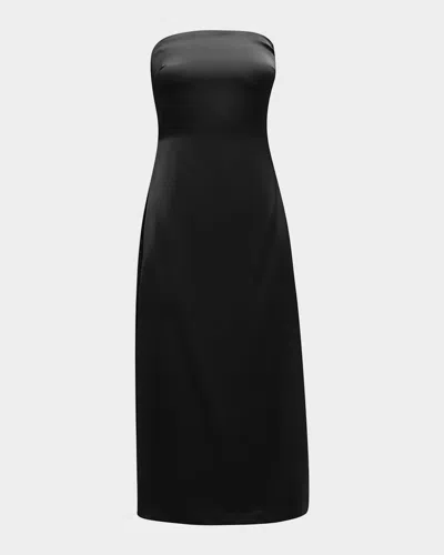Ramy Brook Women's Lisa Satin Strapless Midi-dress In Black