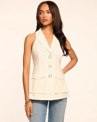 Ramy Brook Lisa Stretch Cotton Vest In Ivory